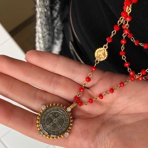 Virgin Saints & Angels (VSA) Red & Gold Necklace